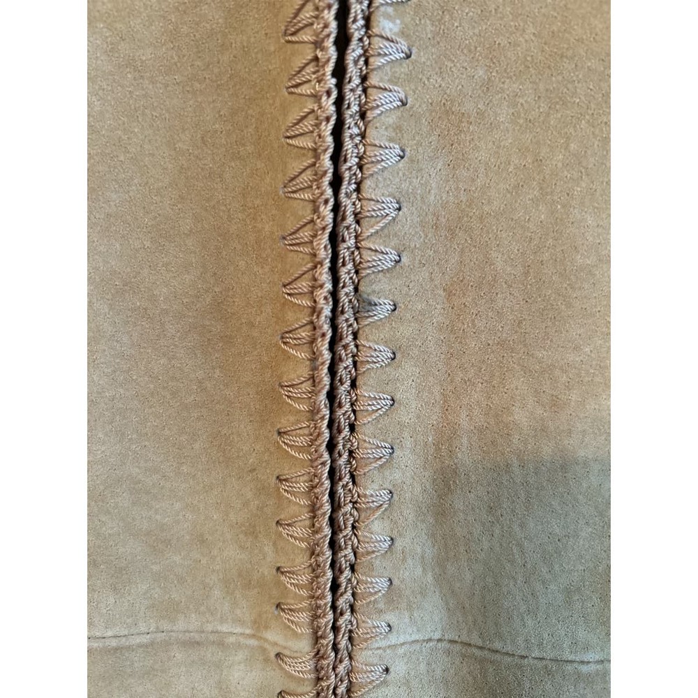 GOLD LEATHER Vintage Terry Lewis Classic Luxuries - Decorative Stitching - SZ L - Picture 5 of 7